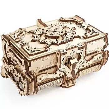 Ugears антикварная коробка деревянные блоки DIY головоломка сборка воображение креативная игрушка коричневый