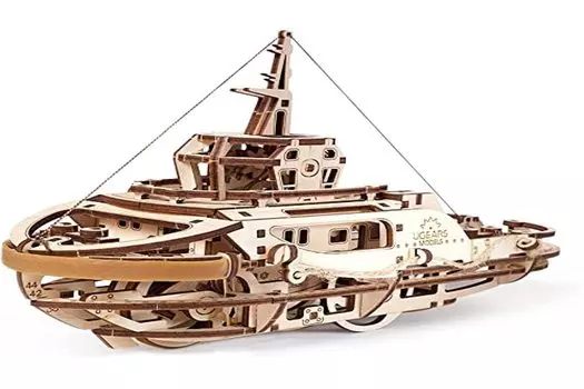 Ugears Буксир Деревянные блоки DIY Головоломка Сборка Воображение Творчество Игрушка