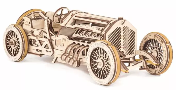 Ugears Гоночный автомобиль Гран-при 70044 Деревянный пазл-автомобиль для сборки без клея или инструментов U-9 Взрослые,
