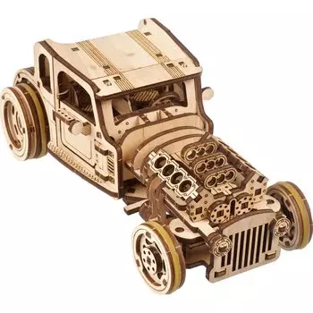 Ugears Hot Rod Furious Mouse 70192 Hot Rod Furious Mouse Деревянный блок DIY Puzzle Сборка Воображение Творчество Игрушка Обучающая деревянная головоломка 3D Craft