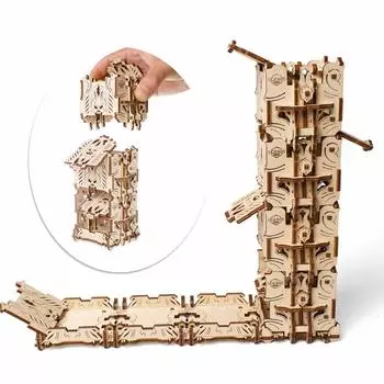 Ugears Модульная башня из кубиков Деревянная головоломка Машина Транспортное средство Не Требуется Клей 3D Модель DIY Сборка Фигурка Коллекция Украина Подарок