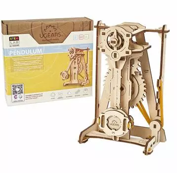 Ugears STEMLAB Pendulum Wooden Puzzle Educational Learning Craft Kit AR Не требуются инструменты для клея коричневый