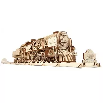 Ugears V Express Паровоз 70058 Деревянная головоломка Модель для творчества Клей Инструменты не требуются Средний коричневый