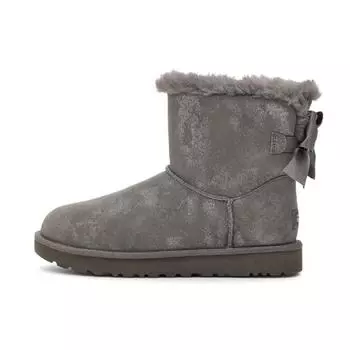 UGG Bailey Bow Glimmer Suede Повседневные удобные короткие зимние ботинки женские сапоги угольно-черного цвета 1125795-CHRC 38