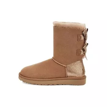 UGG Bailey Suede Warm Non-Slip Comfort Mid-Calf Snow Boots With Bow Women boots Brown 1120884-CHE 36