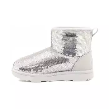 UGG Classic Mini Sequin Round Toe Slip-On Boots Kids boots Silver 1143708K-SLVR 37