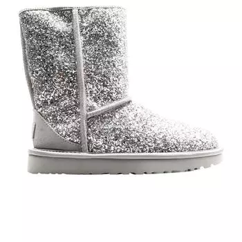 UGG Classic Short Cosmos Glitter - серебристые женские кроссовки 1105390-SLVR 37