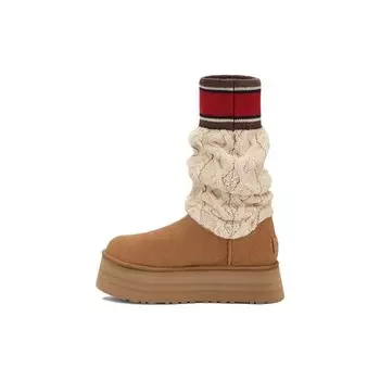 UGG Classic Sweater Letter Boot Каштановый (Женский) Женские кроссовки 1144045-CHE 40