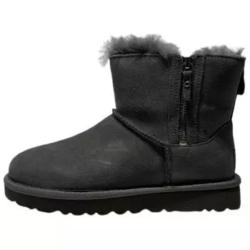 UGG Comfortable Zipper Flat Short Snow Boots Women boots Charcoal 1118853-CHRC 36