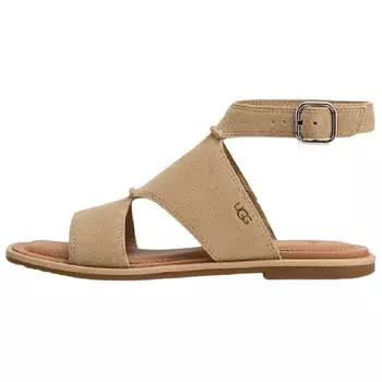 UGG Delray Кожаные шлепанцы с открытым носком в винтажном стиле Женские сандалии Коричневые 1167453-MDSD 37