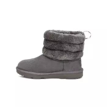 UGG Детские зимние ботинки Fluff Mini Quilted Fleece, серые 1103612T-CHRC 27.5