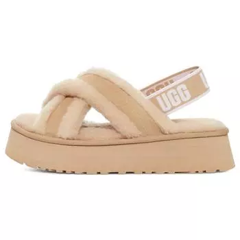 UGG Диско двухслойные воловьи кожаные удобные простые модные сандалии женские сандалии светло-серо-коричневые 1121550-DRI 38