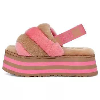 UGG Диско-полосатый скользящий уличный модный открытый носок плоские спортивные сандалии женские сандалии каштаново-розовый 1120875-CPRC 39