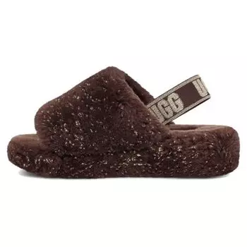 UGG Fluff Yeah Sheepskin Comfortable Casual Slide Sandals Women Sandals Brown 1125232-BCDR 38