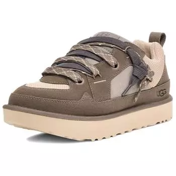 UGG Highland Fabric Cow Split Leather Fashion Comfortable Non-Slip Low-Top Casual Shoes Men sneakers Brown Beige 1169493-SKP 45