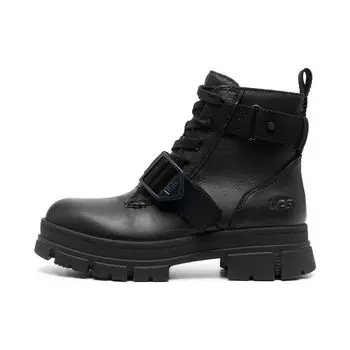 UGG Эштон Кожа Модные Удобные Шнуровка Короткие Ботинки Женские Ботинки Черные 1130518-BLK 37