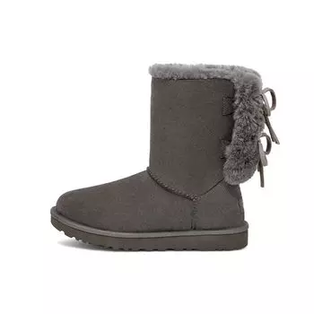 UGG Классические короткие теплые прочные флисовые ботинки с круглым носком и толстой подошвой, женские ботинки цвета уголь 1127131-CHRC 36