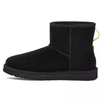 UGG Классические мини-сапоги из двухслойной кожи с теплым нескользящим круглым носком, короткие женские зимние сапоги, черные 1144057-BLK 38