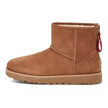 UGG Классические мини-сапоги из овчины с теплым запахом, модные короткие зимние сапоги, женские сапоги каштанового цвета 1122671-CHE 36