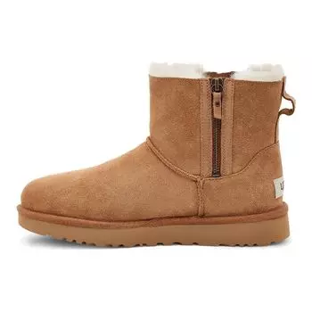 UGG Классические мини-сапоги из овчины, теплые, короткие, на молнии, женские, каштановые, 1118853-CHE 39