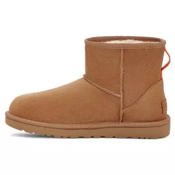 UGG Классические мини-сапоги с круглым носком и двойным слоем кожи, удобные женские ботинки коричневого цвета 1144057-CHE 36