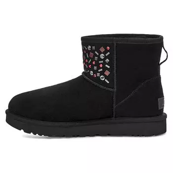 UGG Классические мини-сапоги Stud Ii из овчины, женские сапоги, черные 1119101-BLK 36