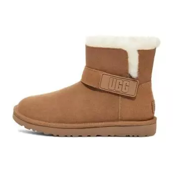 UGG Классические новинки из коровьей замши, повседневные тисненые зимние ботинки с ремешком, женские зимние ботинки, каштановые 1137073-CHE 36
