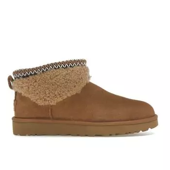 UGG Классический ультра мини макси кудрявый ботинок каштановый (Женский) Женские кроссовки 1158263-CHE 38