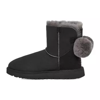 UGG Короткие зимние сапоги с бантом женские сапоги черные 1132018-BLK 36