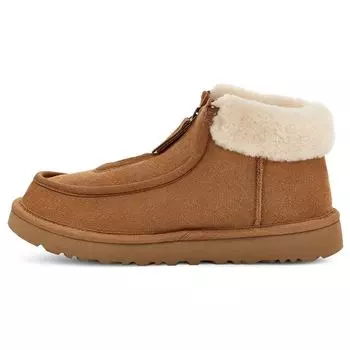 UGG Короткие зимние сапоги с круглым носком и молнией, женские сапоги каштанового цвета 1143955-CNAT 36