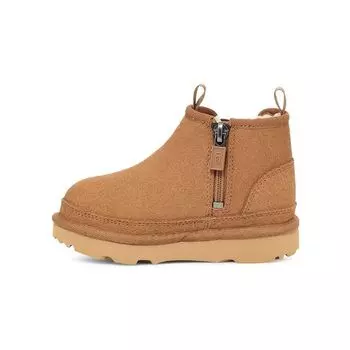 UGG Кожаные повседневные удобные низкие детские ботинки Детские ботинки Каштан 1143706T-CHE 26