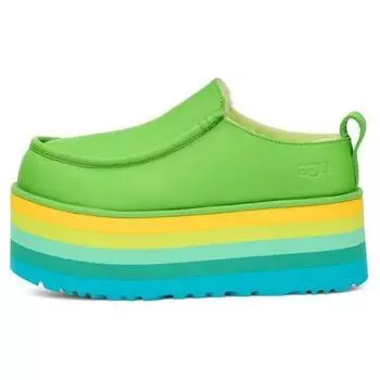 UGG Кожаные толстые подошвы модные амортизирующие низкие повседневные туфли унисекс кроссовки зеленые 1157970-GML 42