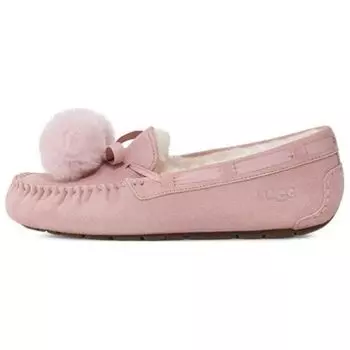UGG Кожаные туфли на плоской подошве с бантом Pom Pom женские туфли на плоской подошве розово-серые 1138651-RSGRY 36