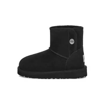 UGG Круглый носок Удобные низкие ботинки Детские ботинки Черные 1118890T-BLK 23.5