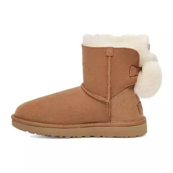 UGG Мини-сапоги с бантом из искусственного меха, женские сапоги, каштановые 1132018-CHE 36