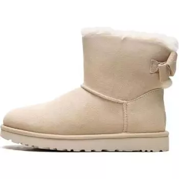 UGG Мини-замшевые теплые прочные универсальные короткие зимние ботинки Bailey с бантом женские ботинки бежевого цвета 1153514-CRM 38