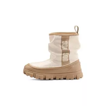 UGG Модные сапоги на толстой подошве без застежек до середины голени, детские сапоги цвета горчичного жасмина и белого 1143697-MSJS 35