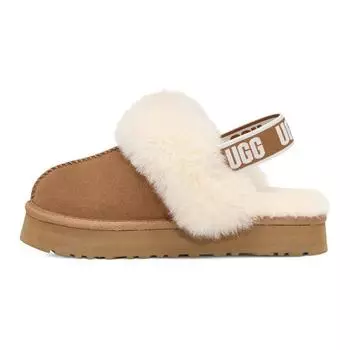 UGG Молодежные кожаные овчинные цельные с круглым носком без застежек удобные универсальные нескользящие амортизирующие тапочки детские тапочки коричневые 1130395K-CHE 37