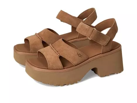 UGG New Heights Ankle Strap см женские сандалии, каштановый, 25.0