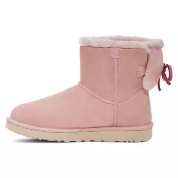 UGG Повседневные короткие зимние сапоги с двойным бантом женские сапоги розово-серые 1127130-RSGRY 36