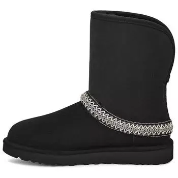 UGG Sheepskin Warm Non-Slip Solid Color Round Toe Short Snow Boots Women boots Black 1161770-BLK 38
