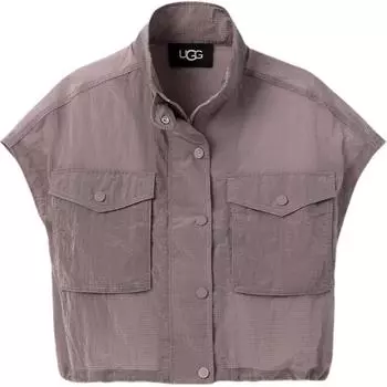 UGG Solid Color Chest Pocket Sleeveless Short Vest Women vests Sweet-Plum 1167380-SGRP XS