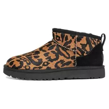 UGG Suede Warm Waterproof Wear-Resistant Non-Slip Fashion Ankle Snow Boots Women boots leopard 1125352-BLK 37