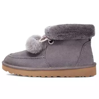 UGG Теплые и прочные женские ботинки Kyrina Bow Pom из овчины, зимние ботинки, цвет фиолетовый и серый 1125390-SHA 38