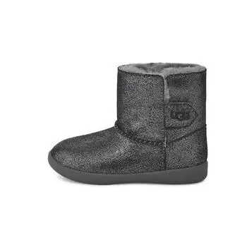UGG Удобные теплые повседневные зимние ботинки Keelan из замши с металлическим блеском, детские зимние ботинки серого цвета 1123351T-MTL 25
