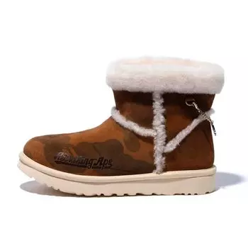 UGG X Bape Classic Mini зимние ботинки с флисовой подкладкой женские ботинки коричневые 1104639 41