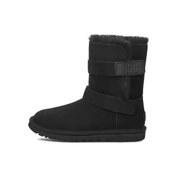 UGG Замшевые однотонные повседневные удобные зимние ботинки длиной до середины голени женские зимние ботинки черные 1137074-BLK 36