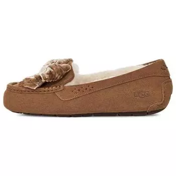 UGG Женские повседневные туфли-лодочки из коровьей кожи с бантом, двухслойные, женские туфли-лодочки коричневого цвета 1138650-CHE 38