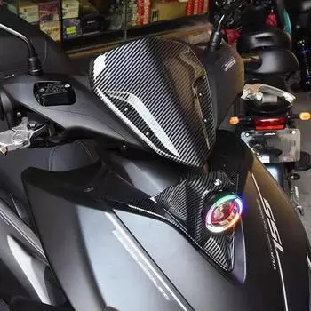 Углеродное ветровое стекло мотоцикла ветровое стекло ветровой дефлектор лобовое стекло крышки экрана линзы для Yamaha NVX155 AEROX155 чёрный
