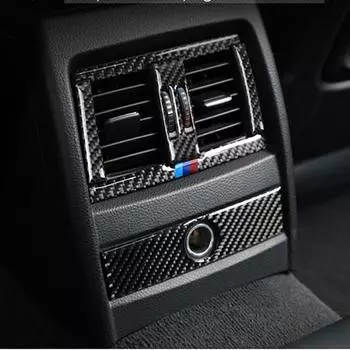 Углеродное волокно, автомобильная внутренняя задняя розетка для кондиционера, накладка, наклейка для BMW 3 серии F30 3GT F34 2013-19 автомобиля 3 Color Style